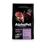 #(С)2338/121341 AlphaPet Superpremium Сухой корм для взрослых собак медиум с чувствительным пищеварением c бараниной и потрохами 12кг 15%