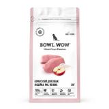 0477 BOWL WOW Корм сухой для взрослых собак средних пород с индейкой, рисом и добавлением яблока, 2кг*4