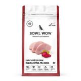 0712 BOWL WOW Корм сухой для взрослых собак средних пород с индейкой, курицей, рисом и добавлением свеклы, 2кг*4