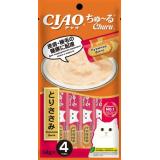 4RU115 INABA CIAO Churu пюре-лакомство для кошек Куриное филе для поддержания здоровья кожи и шерсти 14г*4шт