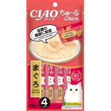 4RU117 INABA CIAO Churu пюре-лакомство для кошек Тунец Магуро для поддержания здоровья костей и суставов 14г* 4шт