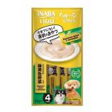 #(1+1)RUD106 INABA Churu пюре-лакомство для собак Куриное филе с овощами 14г*4шт
