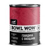 #(С)2747 BOWL WOW Полнорационный консервированный корм для взрослых собак всех пород Говядина с овощами, 340г*12 25%