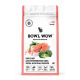 BOWL WOW 34100059 Корм сухой для стерилизованных кошек с лососем, белой рыбой и брокколи, 8кг
