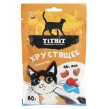 Титбит 027486 Лакомство для кошек хрустящее с лососем 60г*14