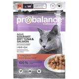 ProBalance 02PB335 Adult Gourmet Diet Tuna & SALMON пауч для взрослых кошек с тунцом и лососем в соусе 85г*28