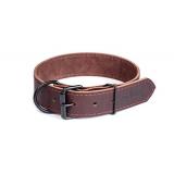 *GRIPALLE Дакс 30-45B 0208 Ошейник кожаный для собак, черная стальная фурнитура 30мм*45см, Коричневый*20