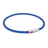 *TRIXIE 12642 Мигающее кольцо для собак USB, силикон, XS–XL: 70 см/ф 10 мм, королевский синий