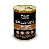 ЦБ-00036643 SOLID NATURA Balance Консервированный корм д/собак Сердце и печень 340гр*12