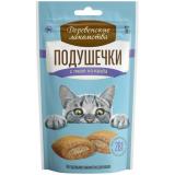 Деревенские лакомства 79207798/78829 д/кошек Подушечки с пюре из краба, 30г*10