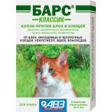 (Л)AB1792 Барс Классик капли д/кошек против блох и клещей 3пипетки