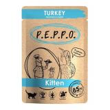 PEPPO Пауч д/котят Индейка кусочки в соусе 85гр. пауч (24шт)*24