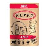 PEPPO Пауч д/кошек Говядина кусочки в соусе 85гр. пауч (24шт)*24