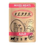 PEPPO Пауч д/кошек Мясное ассорти кусочки в соусе 85гр. пауч (24шт)*24