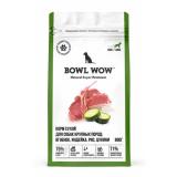 BOWL WOW Корм сухой полнорационный для взрослых собак крупных пород с ягненком, индейкой, рисом и добавлением цукини 800г*6